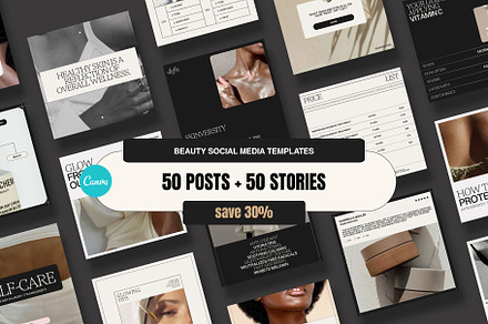 Beauty Social Media Template, a Social Media Template by Moscovita Studio