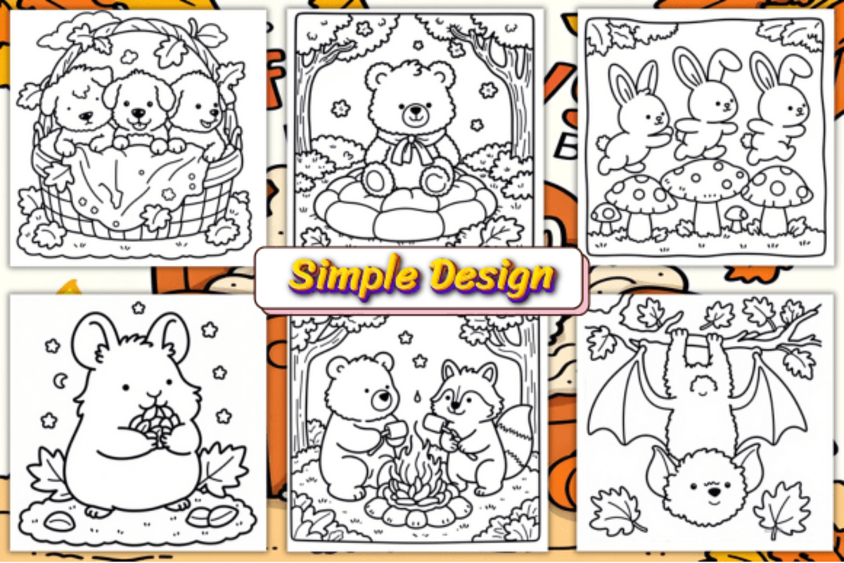 Fluffy Hygge Cozy Fall Coloring Book, an Animal Illustration by Akrinity Digital (Photo 3 of 4)