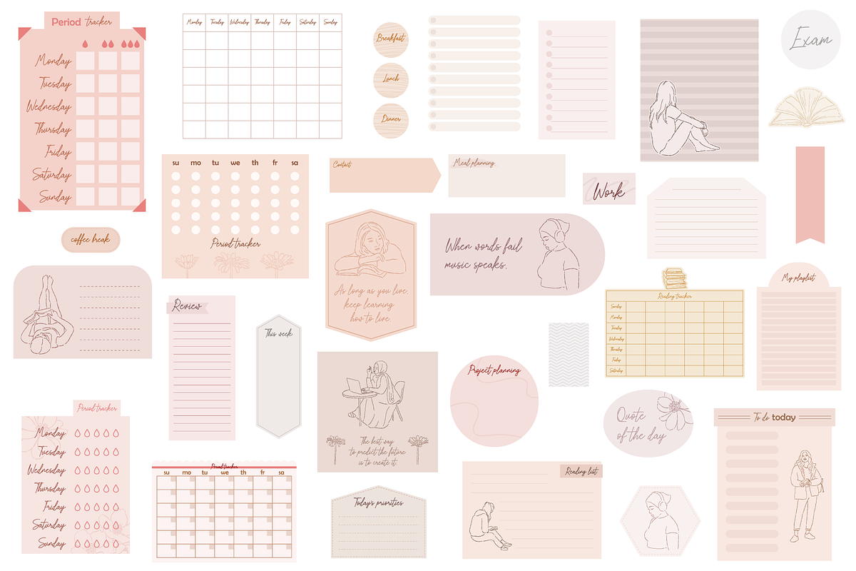 Aesthetic Feminine Digital Stickers, an Illustration by Digitaliya (Photo 5 of 7)