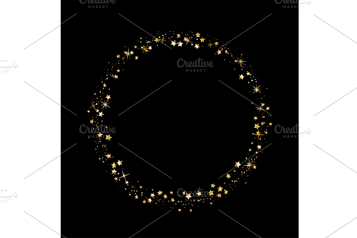 Golden serpentine stars frame, an Object Illustration by Quarta