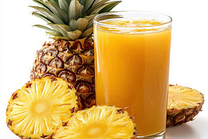 Refreshing Pineapple Juice Glass of, a Food & Drink Photo by Pixeness Studio