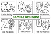 Spring ABC Coloring Book, a Seasonal Illustration by Craftsbeefy (Thumbnail 3 of 4)