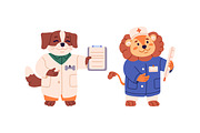 Cute animals doctors set, an Animal Illustration by PaperTrident (Thumbnail 6 of 6)