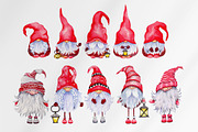 Christmas snowmen & gnomes, a Seasonal Illustration by Jeanna Draw (Thumbnail 2 of 17)