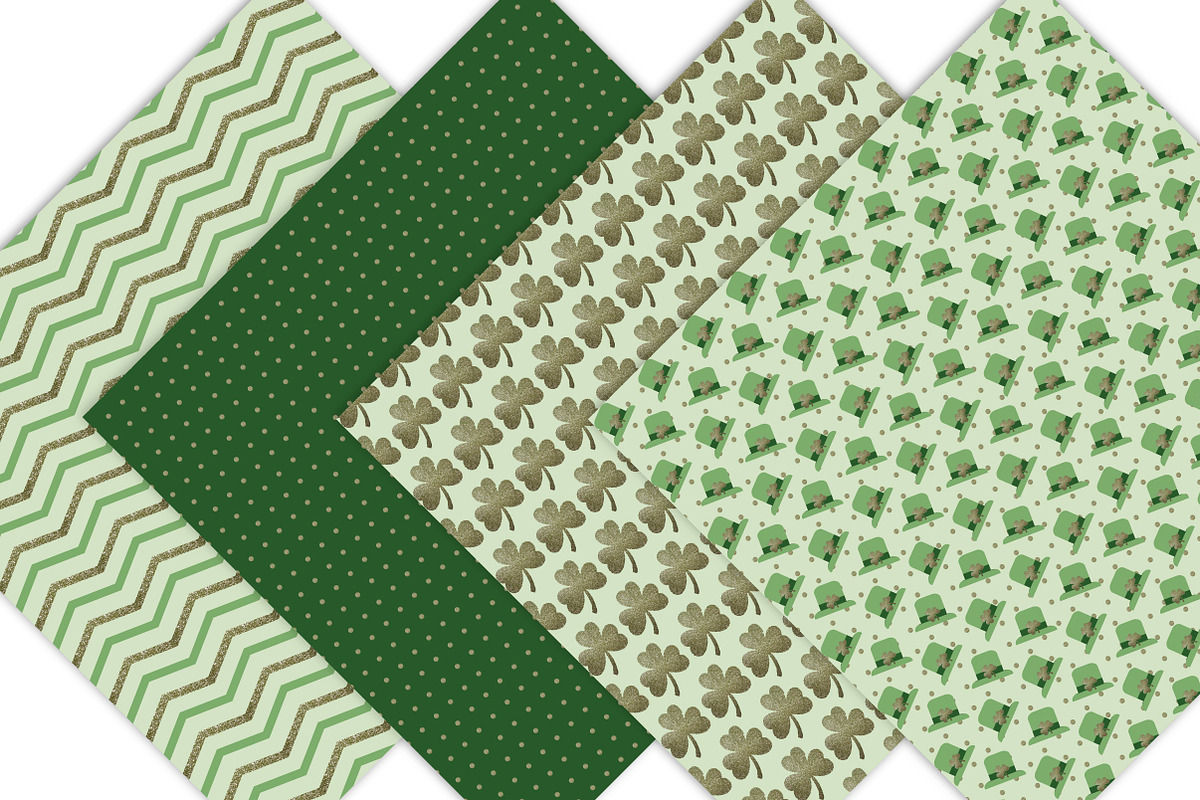 Saint Patrick's Digital Paper Pack, a Pattern Graphic by Leska's Digitals