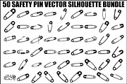 Safety Pin Vector Silhouette Bundle, an Illustration by Designs_River (Thumbnail 1 of 20)
