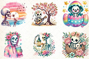 Watercolor Spring Skeleton Sublimati, an Illustration by DreamCafeArt (Thumbnail 3 of 3)