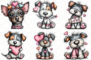 Whimsical Valentine Dog Clipart, an Illustration by Black Bird Studio (Thumbnail 2 of 6)