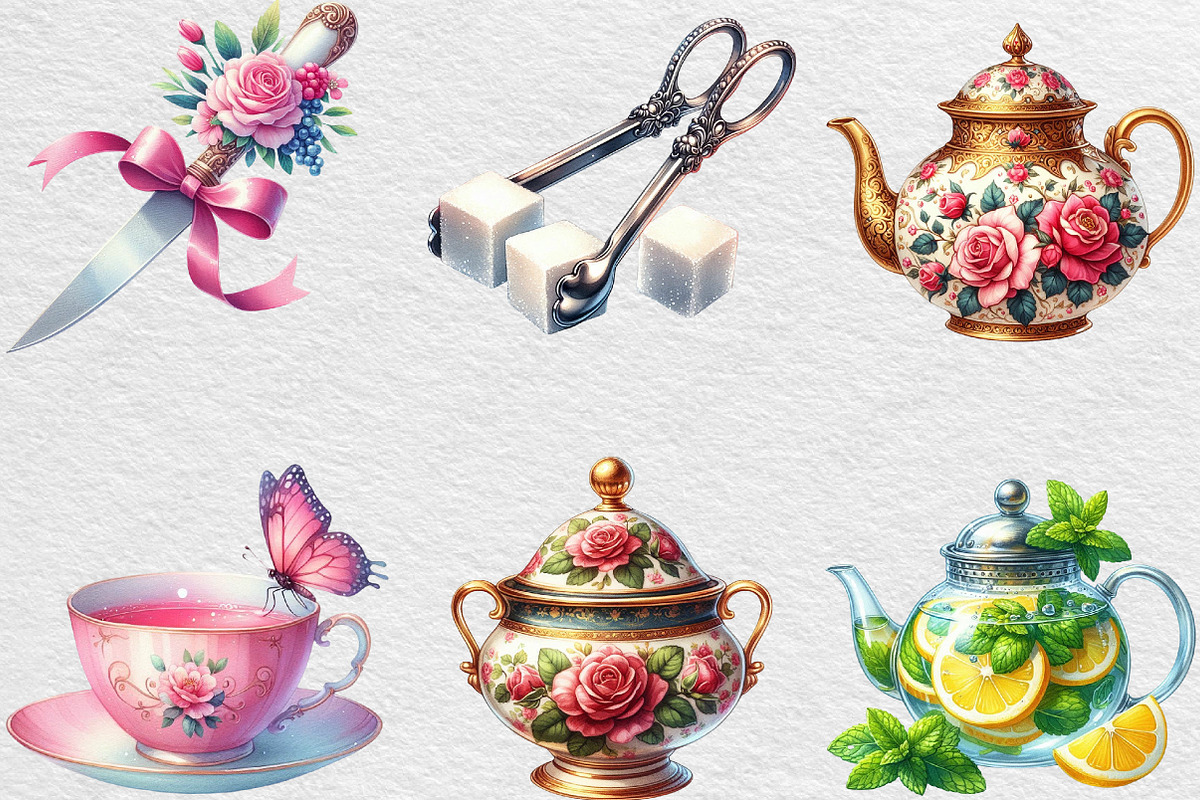 Summer Tea Party Set Clipart, an Illustration by Black Bird Studio (Photo 5 of 6)