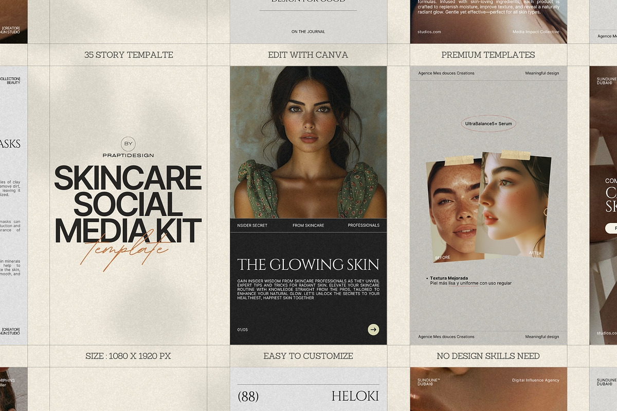Minimal Skincare Story Templates
