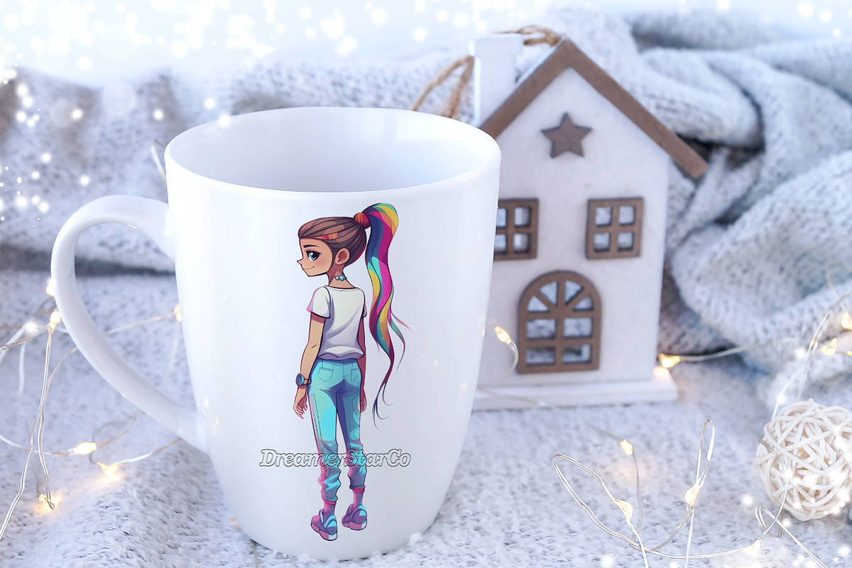 Cute Ponytail Girls Clipart, an Object Graphic by DreamerStarCo (Photo 6 of 7)