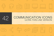 Communication Thin Line Icon set, an Outline Icon by Woo Graphics (Thumbnail 1 of 3)