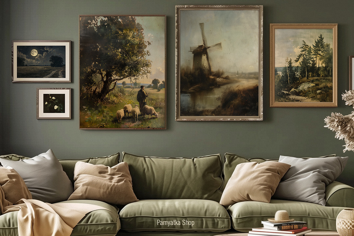 Old oil paintings - Vintage art, a Background Graphic by Pamyatka Shop (Photo 7 of 8)