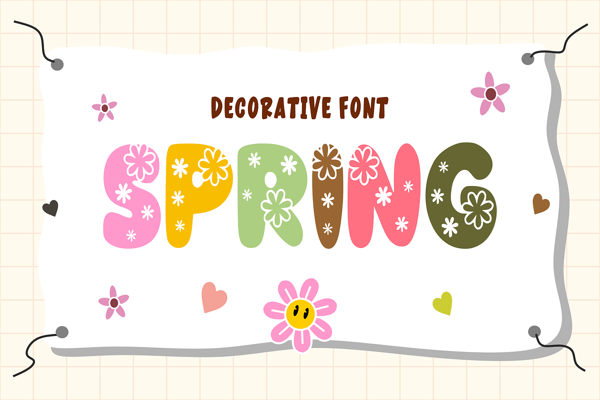 Flowers - Spring Font Type, a Sans Serif Font by KiddoGlyphs Studio (Photo 2 of 4)