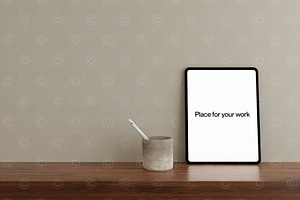 Wood Ipad Pro Mockup