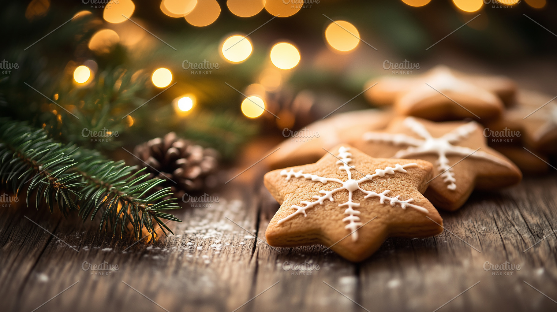 Close up of gingerbread cookies with, a Food & Drink Photo by MistyDay