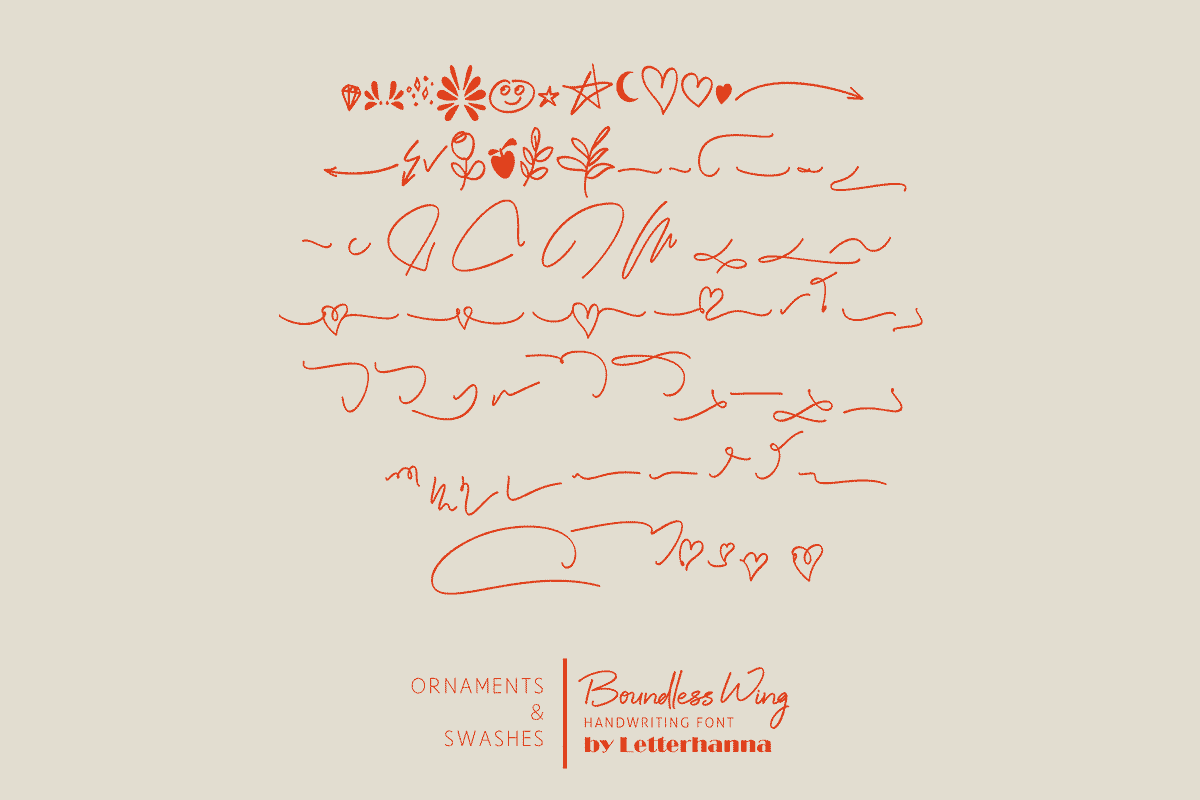 Boundless Wing Handwritten Font, a Handwritten Font by Letterhanna Studio (Photo 2 of 12)