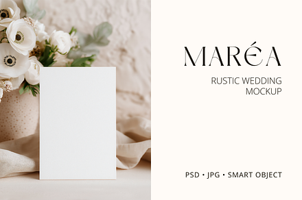 Rustic Wedding Invitation Mockup