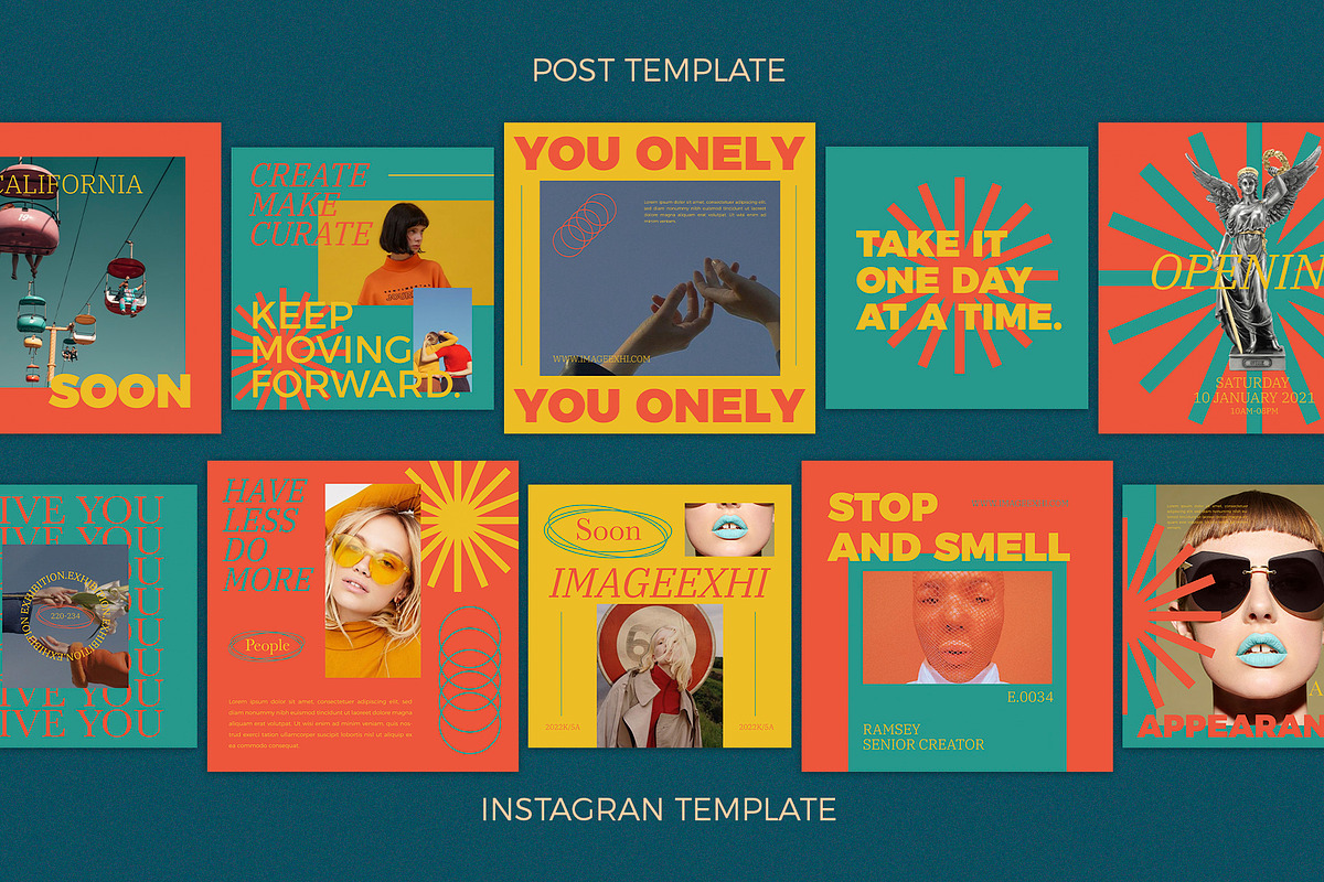 IMAGEEXHI Retro Instagram Template, a Social Media Template by Compaq_Creative (Photo 8 of 11)