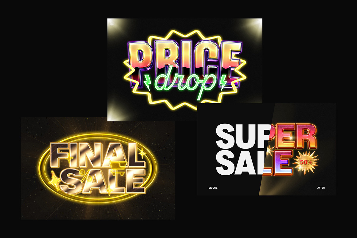 Bright Neon Sale Text Effect, a Layer Style Add-On by Matsero (Photo 2 of 4)