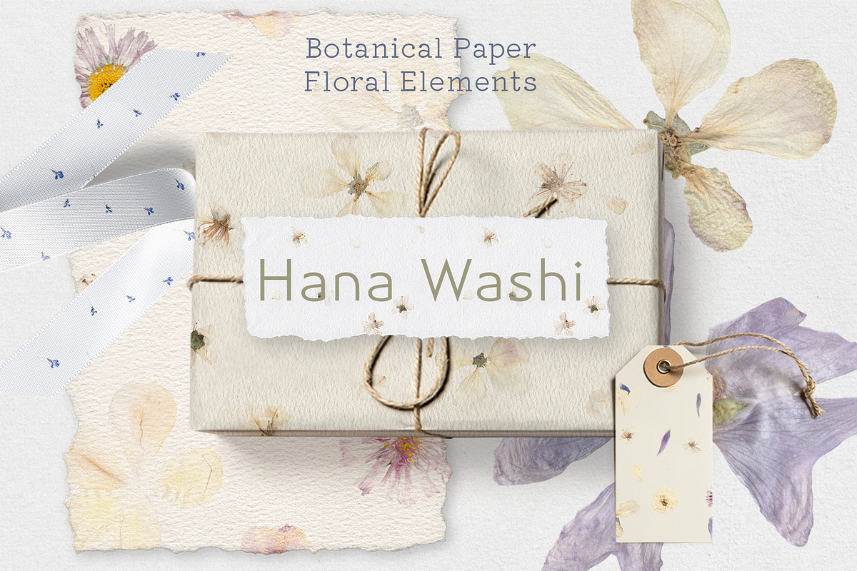 Hana Washi Botanical Paper Floral, a Pattern Graphic by mila_leev (Photo 1 of 12)
