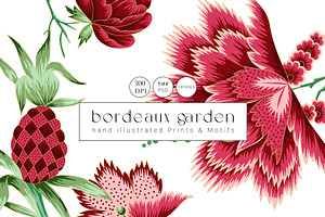 Bordeaux Garden Vintage Floral Print