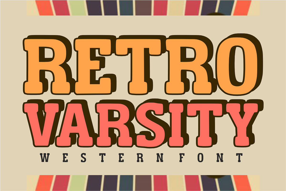 Retro Varsity - Campus Display Font, a Slab Serif Font by KiddoGlyphs Studio (Photo 1 of 5)