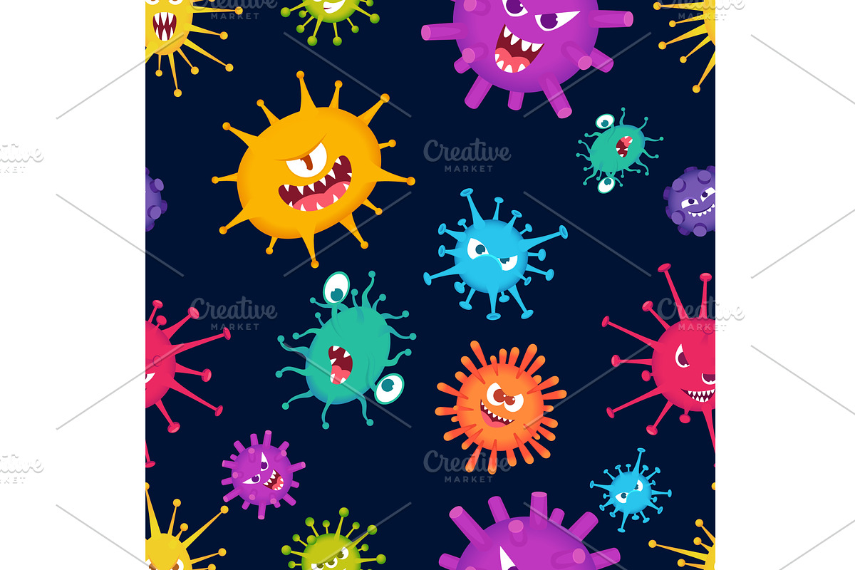 Viruses. seamless pattern design, a Healthcare Illustration by Onyx