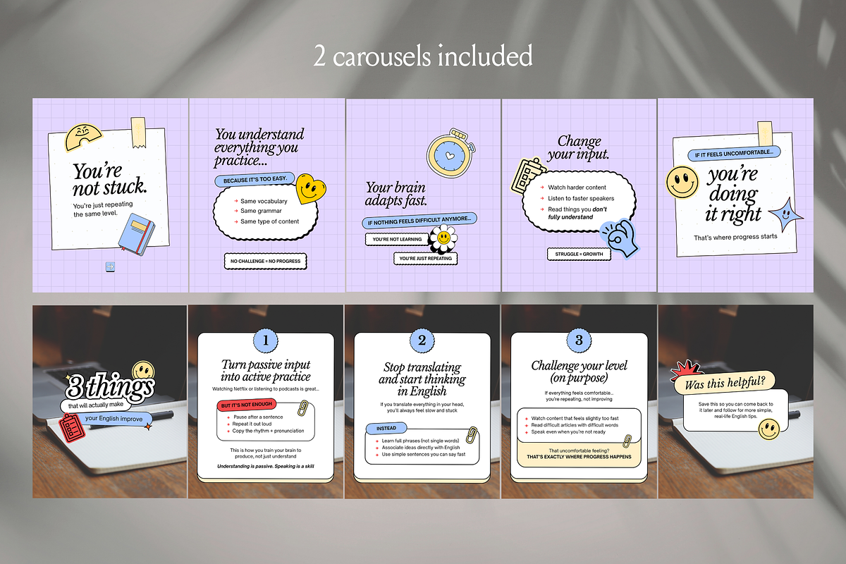 Language Coach Canva Templates, a Social Media Template by CanvaTemplateClubCo (Photo 4 of 11)
