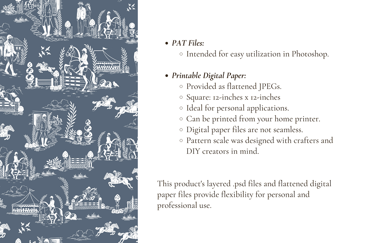 Equestrian Illustrated Print, a Pattern Graphic by Hughes Studio (Photo 7 of 8)