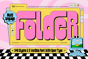 Fd Folder Retro Variable Font, a Sans Serif Font by Fortunes Co