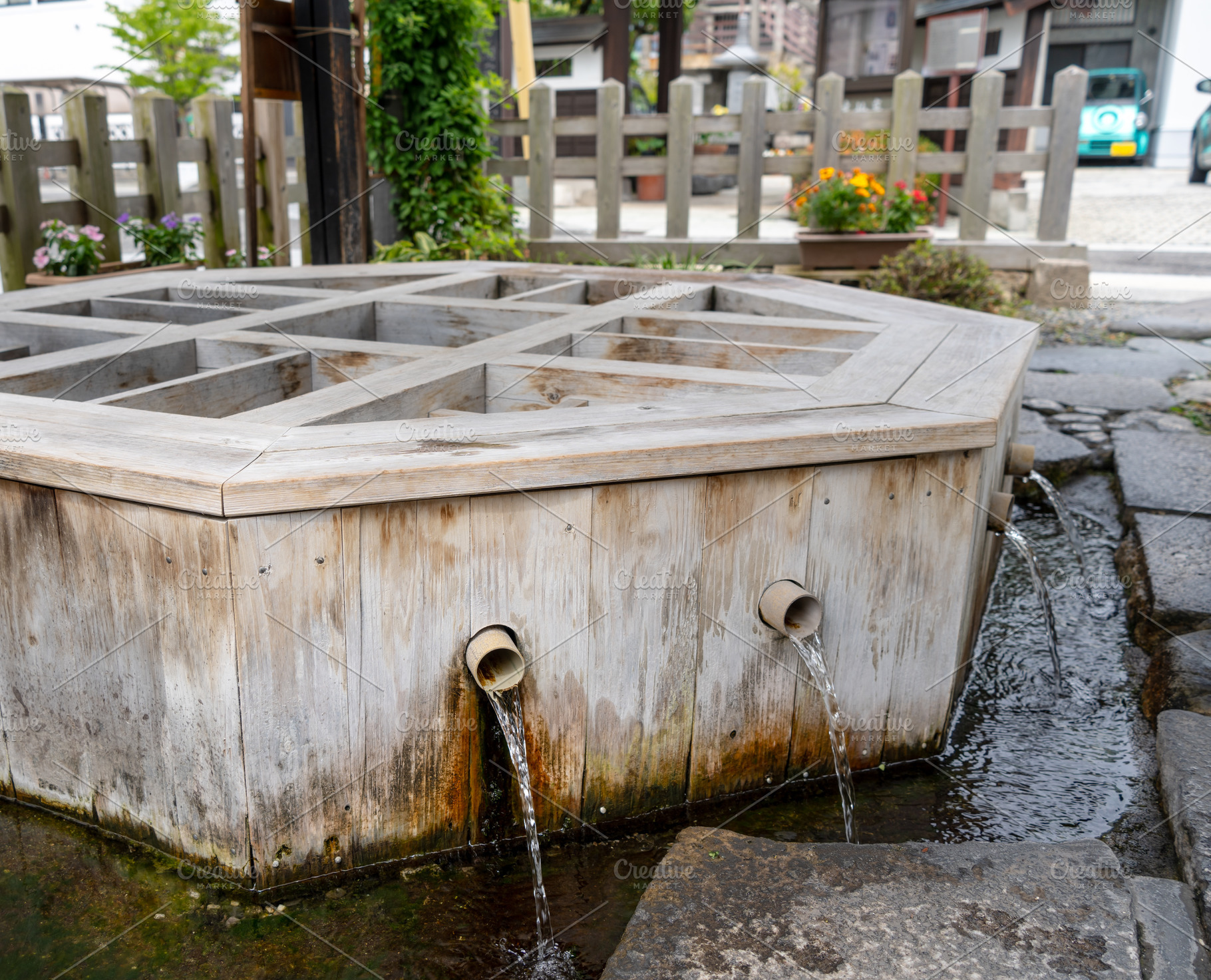 Wooden spring water well in the town of Matsumoto, Japan, an Architecture Photo by GoodGoods