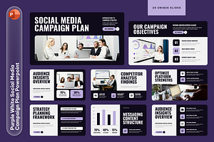 Purple White Social Media Campaign, a Presentation Template by Sixtemp
