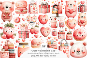 Cute Valentine Clipart PNG, an Illustration by SinaCreation (Thumbnail 1 of 11)