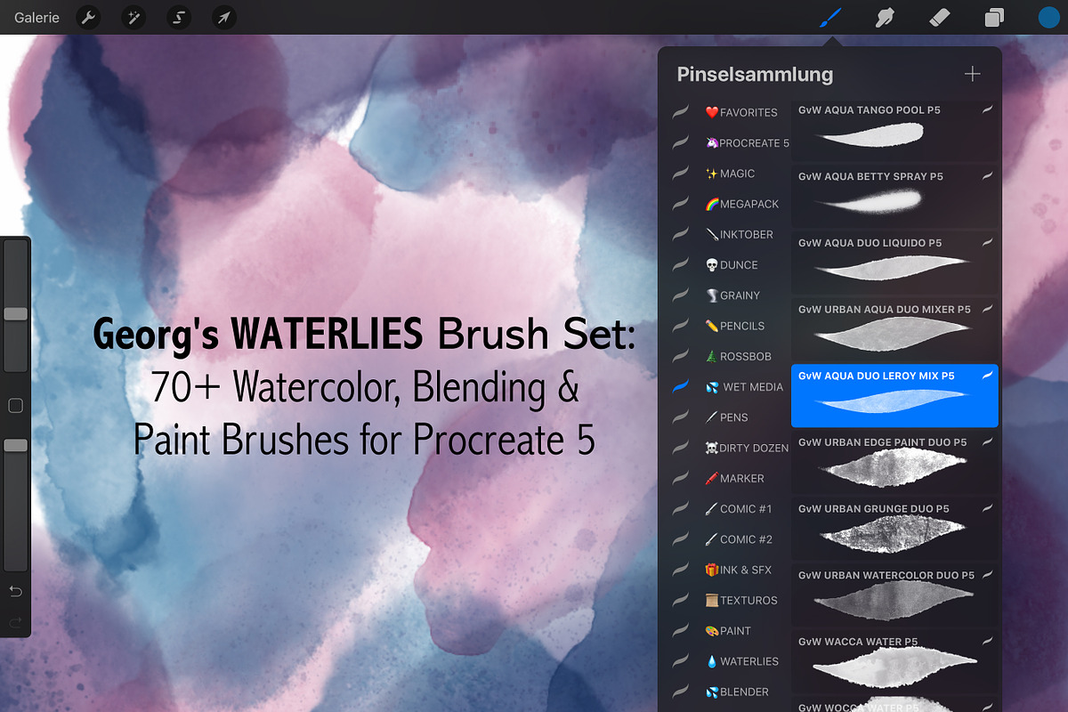 70+ Watercolor & Wet Paint Brushes