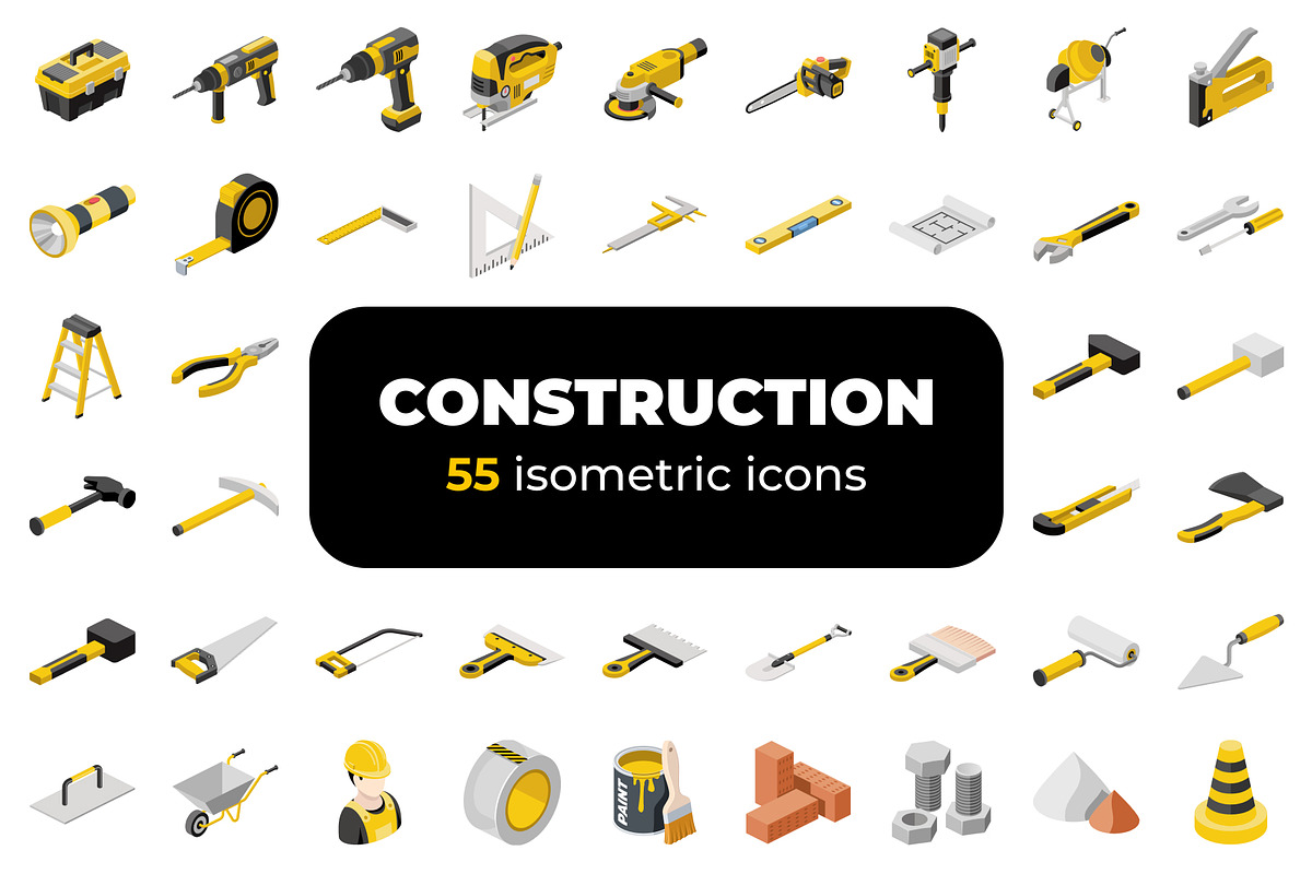 Construction isometric icons set, an Icon by AIWD (Photo 1 of 2)