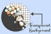 Whimsical Cat Clipart Bundle, an Illustration by Canvas Craft (Thumbnail 2 of 7)