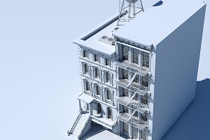 3D Commercial Building Facade 04