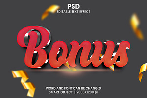 PSD Bonus 3d Text Effect Style