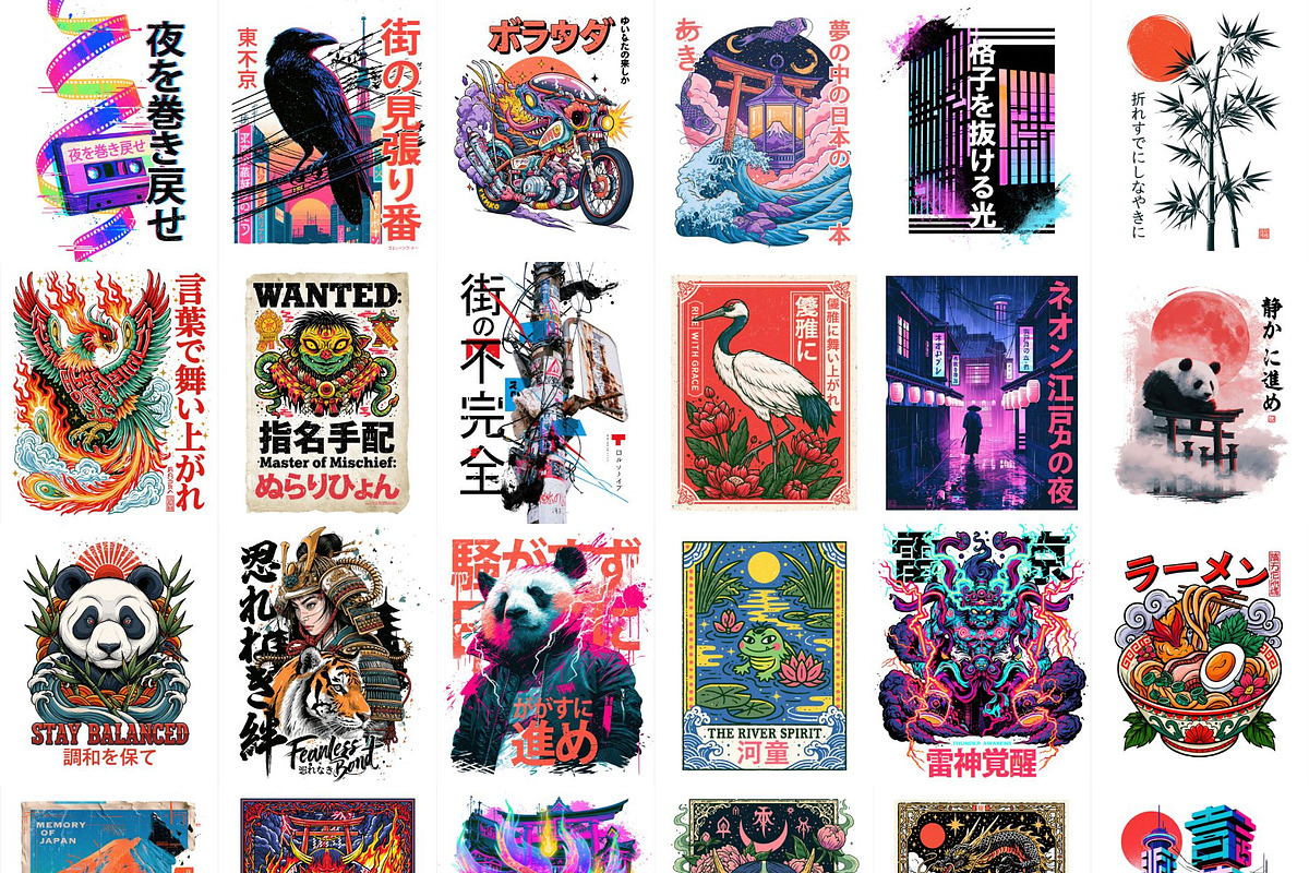 500+ Japanese Streetwear Sublimation, a Decorative Illustration by Selenique Studio (Photo 12 of 15)