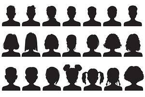 Male, female avatar silhouetteы, a Person Illustration by Vector Tradition