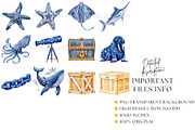 Sea Toile Clipart and Patterns, a Decorative Illustration by Nicole Branger Art (Thumbnail 11 of 28)