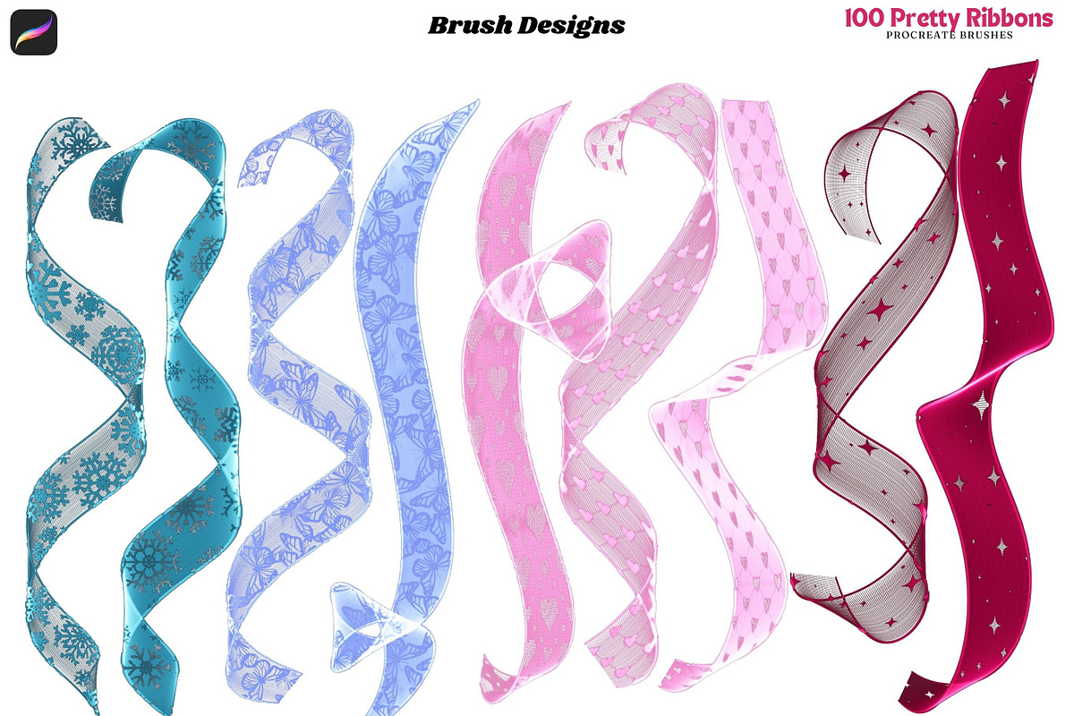 Procreate 100 Pretty Ribbons Brushes, a Brush Add-On by Fashion Workshop Bkk (Photo 17 of 21)