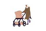 Families, parents with strollers set, a Person Illustration by PaperTrident (Thumbnail 8 of 9)