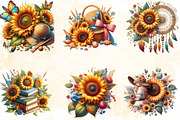 Watercolor Summer Sunflower Clipart, an Illustration by SVGArt (Thumbnail 4 of 8)