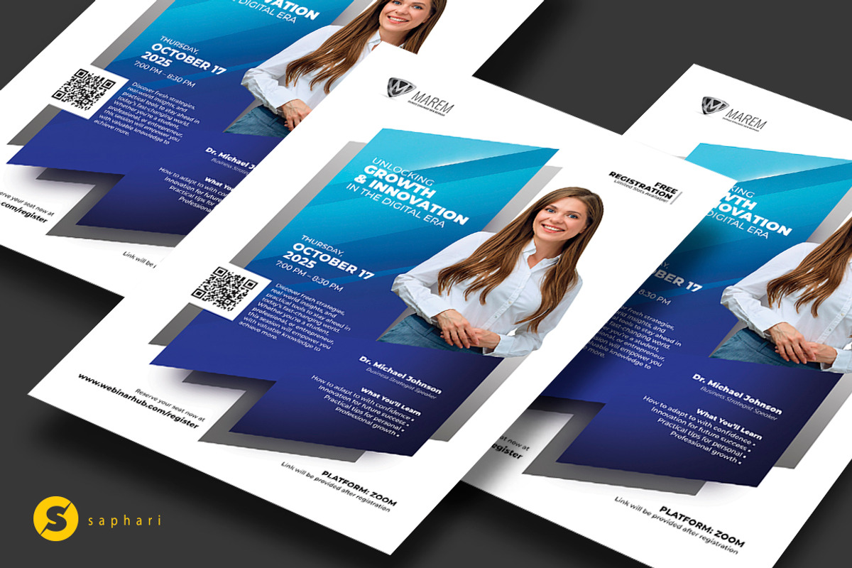 Conference Flyer and Social Media, a Flyer Template by Saphari (Photo 1 of 2)