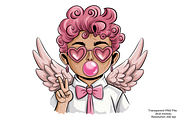 Cupid with Bubblegum PNG Clipart, an Illustration by Black Gallery (Thumbnail 7 of 14)