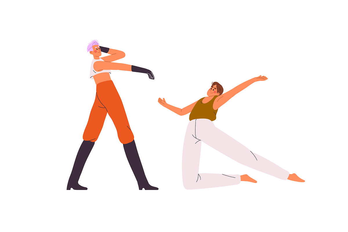 Dancing people. Dancers set, posters, a Person Illustration by PaperTrident (Photo 2 of 12)