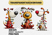 Quirky Christmas Dog Clipart Bundle, an Illustration by Dream Creation (Thumbnail 7 of 7)