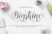 Bigshine Script, a Script Font by ianmikraz (Thumbnail 1 of 6)